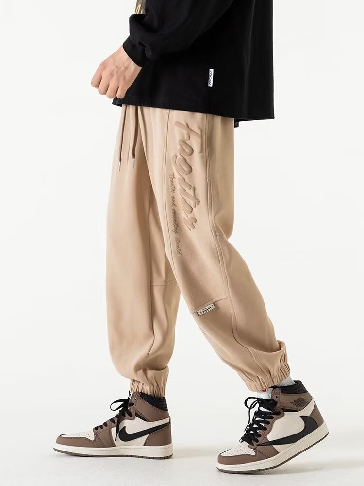 Black And Gray Letter Printed Pants Summer Men'S Loose Straight Trendy Brand Casual Pants Wide Leg Pants American High Street Ins Trend - Image 3